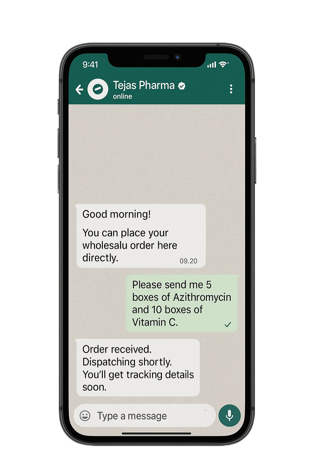 WhatsApp Chat with Tejas Pharma