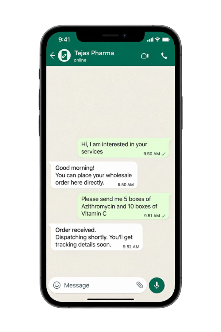 WhatsApp Chat with Tejas Pharma